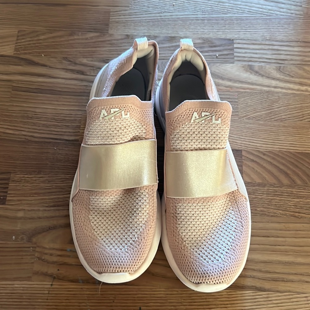 APL Slip-On Sneakers in Blush Pink and Metallic Rose